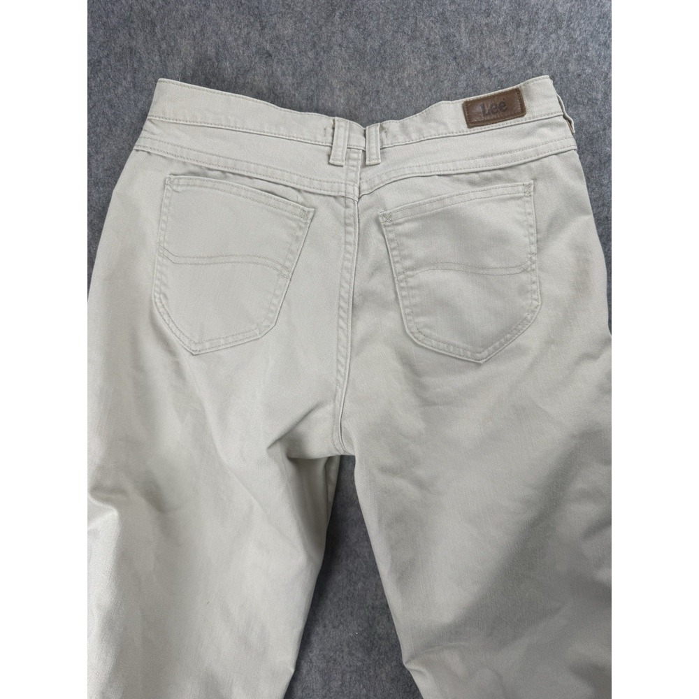 LEE Relaxed At The Waist Straight Leg Khaki Denim Jeans Size 8 Long 5-Pocket - Picture 6 of 8